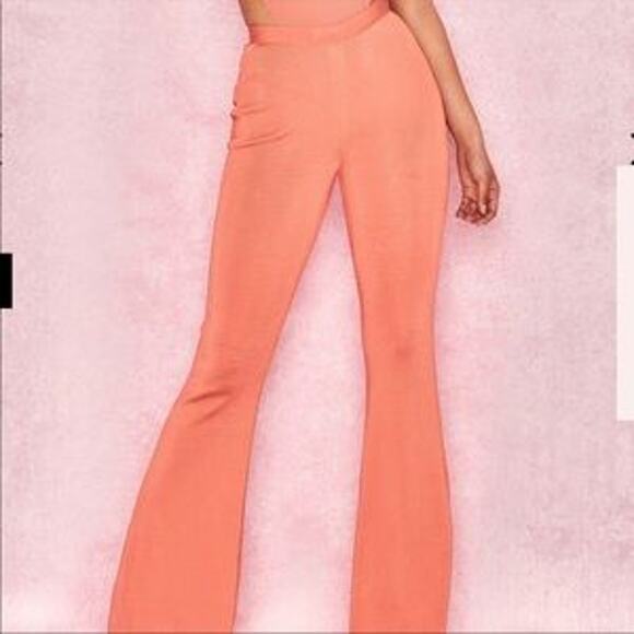 House of CB London Inna Peach Pandage Trousers/Pants Size XS NWT - Picture 3 of 9